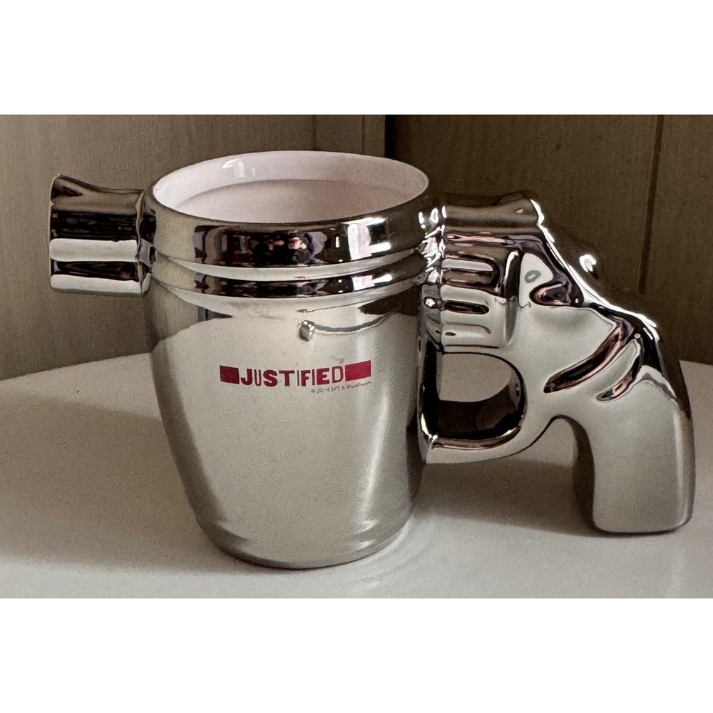 Justified TV Show Promo Mug Silver Chrome Revolver Handle 2014 SPT Bluebush